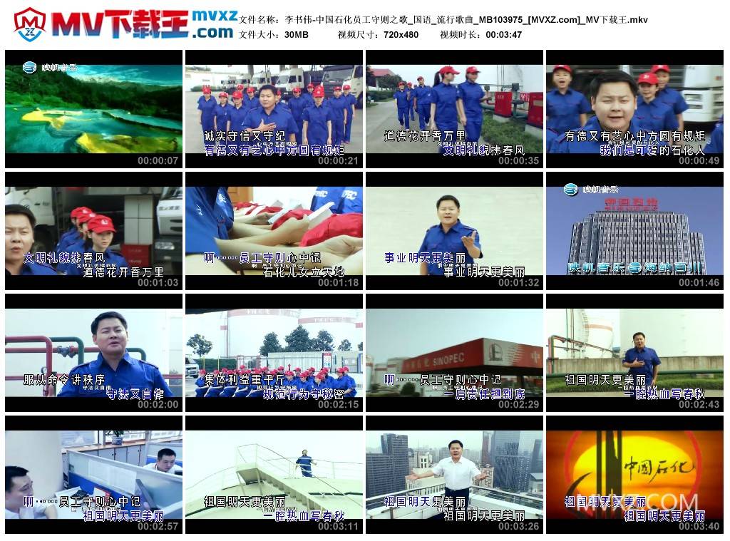 李书伟-中国石化员工守则之歌_国语_流行歌曲_MB103975